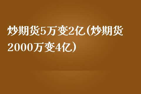 炒期货5万变2亿(炒期货2000万变4亿)_https://yy1.wpmee.com_德指期货_第1张