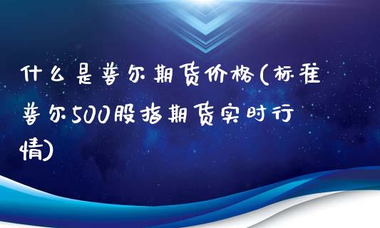 什么是普尔期货价格(标准普尔500股指期货实时行情)_https://qh1.wpmee.com_期货百科_第1张