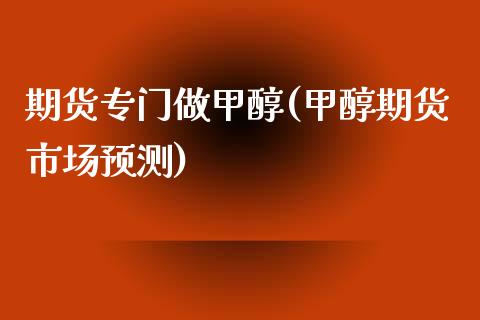 期货专门做甲醇(甲醇期货市场预测)_https://yy1.wpmee.com_期货原油_第1张