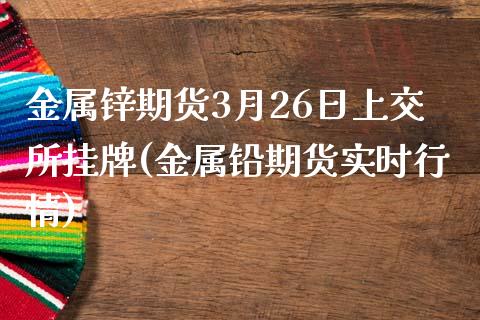 金属锌期货3月26日上交所挂牌(金属铅期货实时行情)_https://yy1.wpmee.com_股指期货_第1张